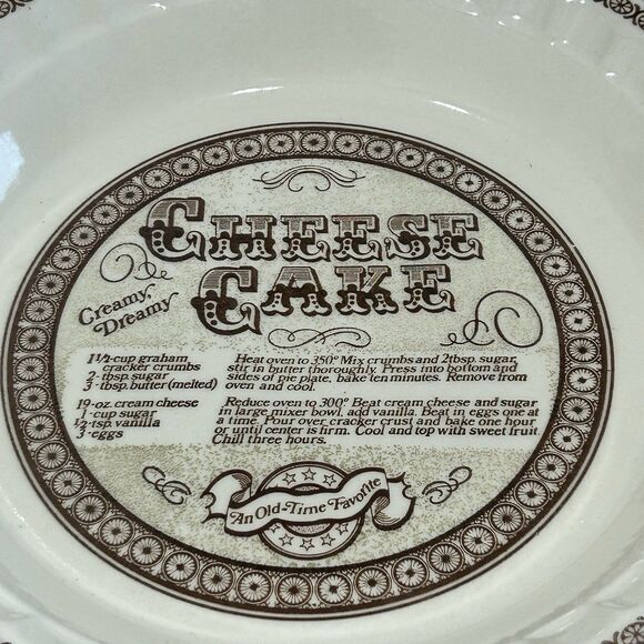 Royal China Jeannette Cheesecake Ceramic Pie Dish Creamy Dreamy Directions - Picture 11 of 12